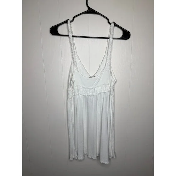 Y2K White Babydoll Tunic Top Size Small Black Bow Empire Waist Fairy Coquette - Picture 4 of 5